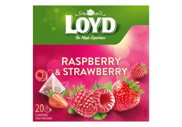 Augļu tēja Loyd aveņu un zemeņu 20x2g