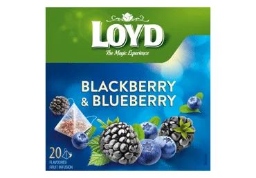 Augļu tēja LOYD Pyramids ar melleņu un kazeņu garšu, 20x2 g