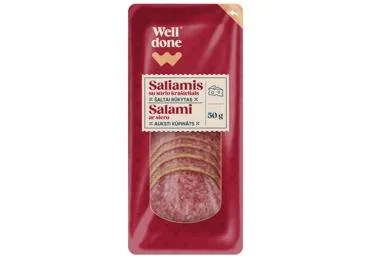 Auksti kūpināta salami desa ar sieru WELL DONE 50g
