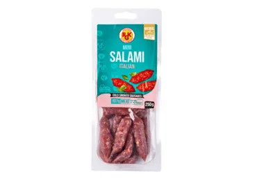 Auksti kūpinātas Itāļu mini salami desiņas RGK 250g
