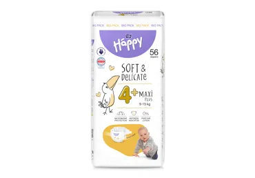 Autiņbiks.HAPPY Maxi+ S4+ 9-15kg 56gab.