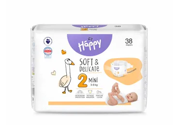 Autiņbiksītes HAPPY Mini S2 3-6kg 38gab.