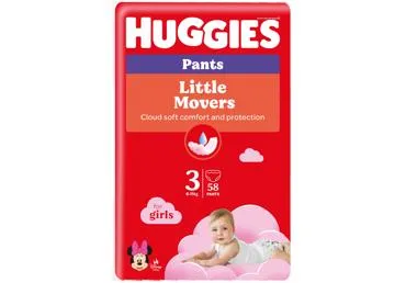 Autiņbiksītes HUGGIES Girl S3 6-11kg 58gab.