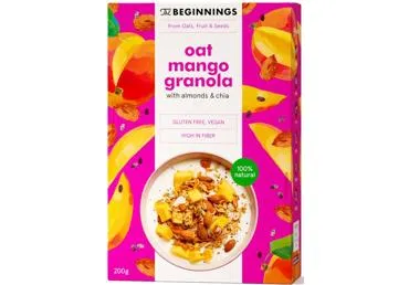 Auzu granola THE BEGINNINGS mango bez glutēna 200g