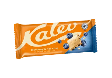 Baltā šokolāde KALEV ar rīsu pārslām un mellenēm 95g