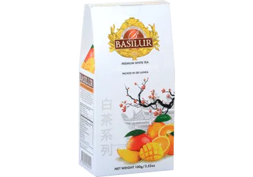Baltā tēja BASILUR mango-apelsīnu 100g