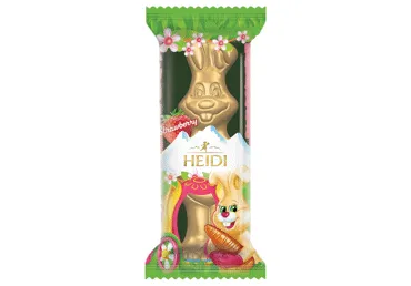 Baltās šokolādes figūriņa zaķis ar zemeņu pildījumu HEIDI 45g