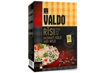 Basmati rīsi VALDO Gold and Wild 4x125g