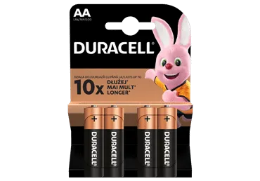 Baterijas DURACELL AA 1.5V LR6 4gab.
