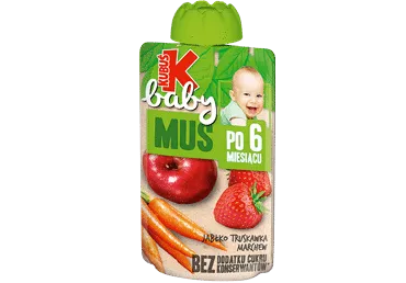 Biezenis KUBUŠ BABY ābolu-zemeņu-burkānu 6+ 100g