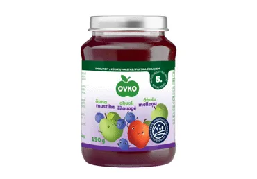 Biezenis OVKO ābolu-melleņu 6+ 190g