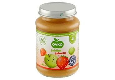 Biezenis OVKO bez cukura ābolu-zemeņu 5+ 190g