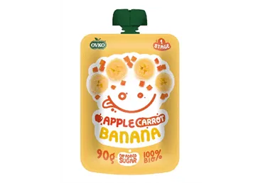 Biezenis OVKO BIO ābolu-burkānu-banānu 6+ 90g