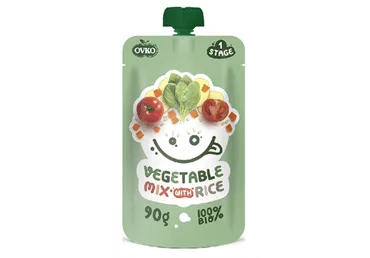 Biezenis OVKO BIO dārz. ar rīsiem 8+ 90g