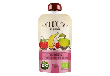 Biezenis Rūdolfs Bio ābolu-banānu-zemeņu 110g