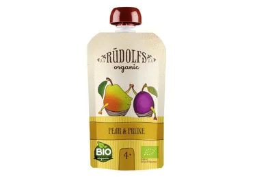 Biezenis RŪDOLFS BIO bumbieru-žāvētu plūmju 4+ 110g