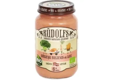 Biezenis RŪDOLFS BIO dārzeņi ar lasi 6+ 190g