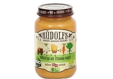 Biezenis RŪDOLFS BIO dārzeņi ar tītara gaļu 6+ 190g