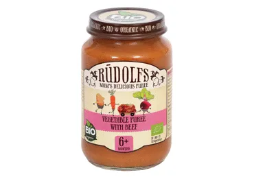 Biezenis RŪDOLFS BIO dārzeņi-jaunlopa gaļa6+ 190g