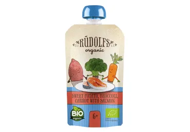 Biezenis RŪDOLFS BIO dārzeņu ar lasi 6+110g