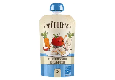 Biezenis RŪDOLFS dārzeņi rīsi zivs 8+ 110g