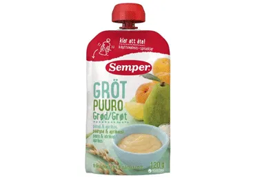 Biezenis SEMPER graudu-bumbieru-aprikožu-banānu 6+ 120g