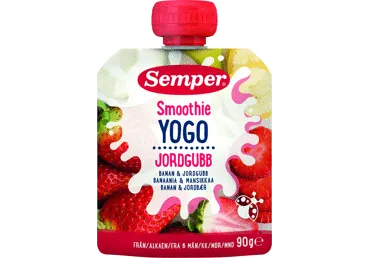 Biezenis SEMPER jog,banānu,zemeņu 6+ 90g