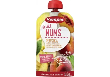 Biezenis SEMPER persiku-ābolu-banānu 6+ 110g