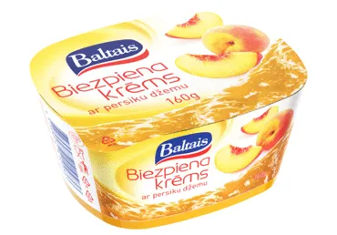 Baltais biezpiena krēms ar persiku džemu, 160g