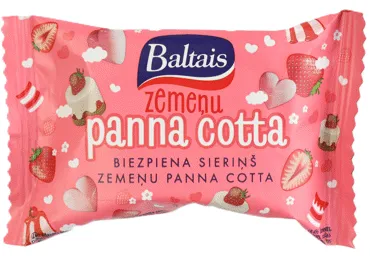 Biezpiena sieriņš BALTAIS zemeņu Panna Cotta 38g
