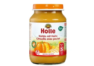 BIO biezenis ķirbju ar vistas gaļu HOLLE 190g