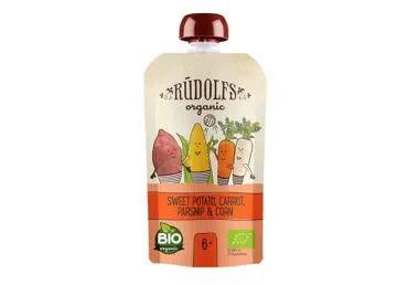 BIO biezenis RŪDOLFS saldais kartupelis-burkāns 6+110g