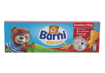 Biskvītkūka BARNI ar zemeņu pildījumu 150g