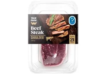 Briedināts liellopa plecu gaļas steiks WELL DONE 220g