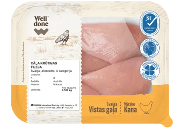 Cāļa krūtiņas fileja WELL DONE 500g 