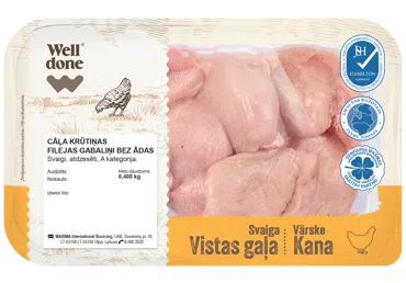 Cāļa krūtiņas filejas gabaliņi  WELL DONE 400g