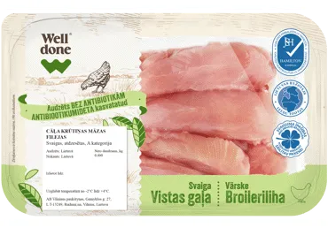 Cāļa krūtiņas mazās filejas bez antibiotikām WELL DONE 400g