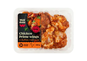 Cāļa pusspārni Buffalo marinādē WELL DONE 500g