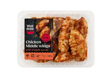 Cāļa spārnu vidusdaļas kļavu sīrupā WELL DONE 500g