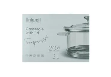 Caurspīdīgs katls ar vāku UNIWELL 3,8L