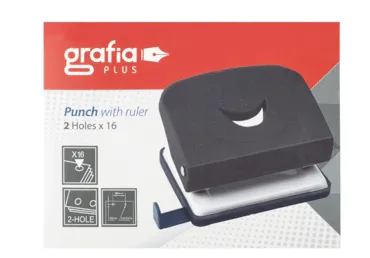 Caurumotājs ar lineālu GRAFIA PLUS