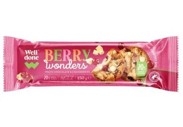 Cepumi ar balto šokolādi un dzērvenēm WELL DONE 150g