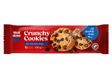 Cepumi ar šokolādes gabaliņiem WELL DONE 150g