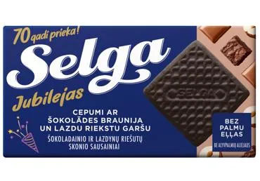 Cepumi šokolādes braunija un lazdu riekstu SELGA 180g
