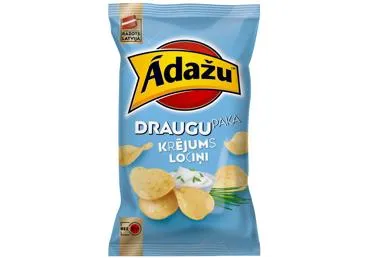 Čipsi ĀDAŽU Draugu paka krējums un lociņi 180g