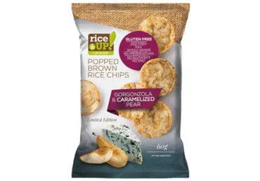 Čipsi brūno rīsu RICE UP gorgonzola un bumbieri  60g