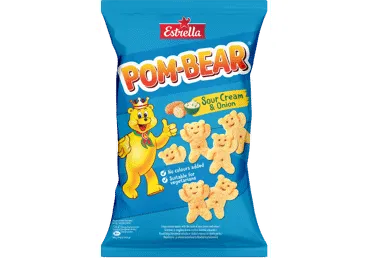 Čipsi ESTRELLA Pom Bear ar skābā krējuma un sīpolu garšu 65g