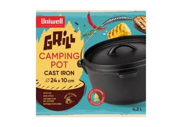 Čuguna kempinga katls UNIWELL 24x10cm