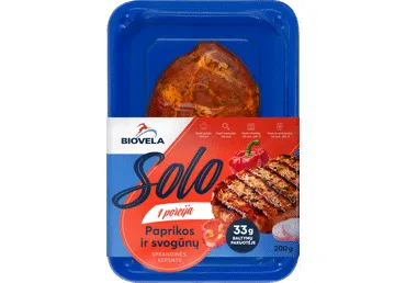 Cūkgaļas kakla karbonādes steiks sīpolu paprikas marinādē 200g