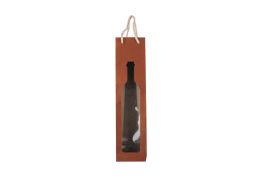 Dāvanu maisiņš pudelei bordo 9x37x8,5cm